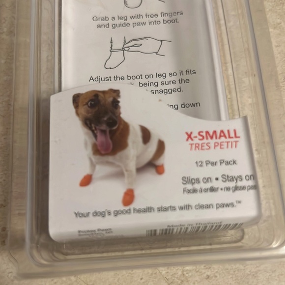 Pawz dog XS waterproof boots in orange - Picture 4 of 5
